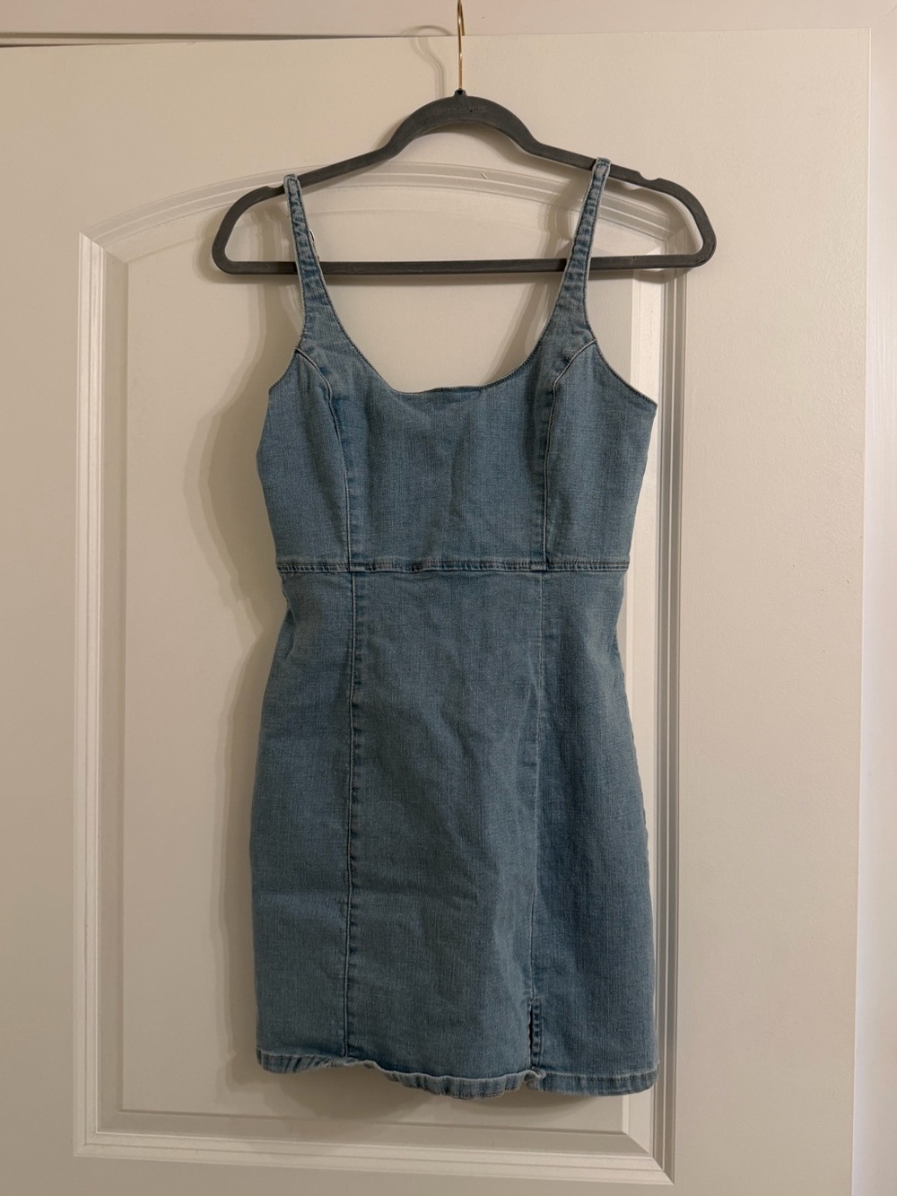 Light Blue Denim Tank Mini Dress - Unbranded